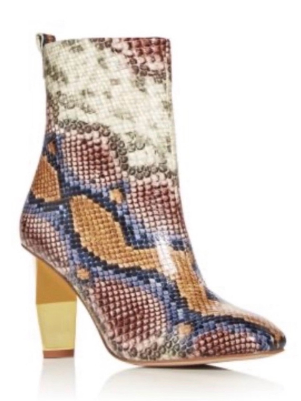 KURT GEIGER DAXON MultiColor Snake Print AnkleBoots Women's size 39 (9) dressy